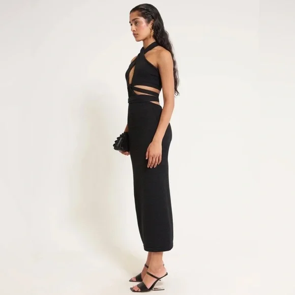 Cult Gaia Aziza knit dress black xs - www.toquedesaborminas.com.br